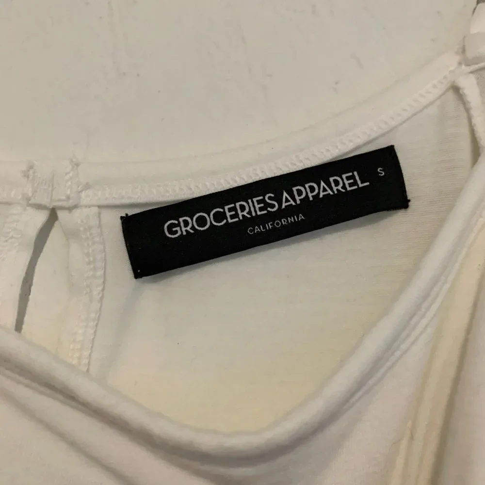 NWOT Groceries Apparel Off The Shoulder Oolong Maxi Slip Dress White Size S - Picture 4 of 12